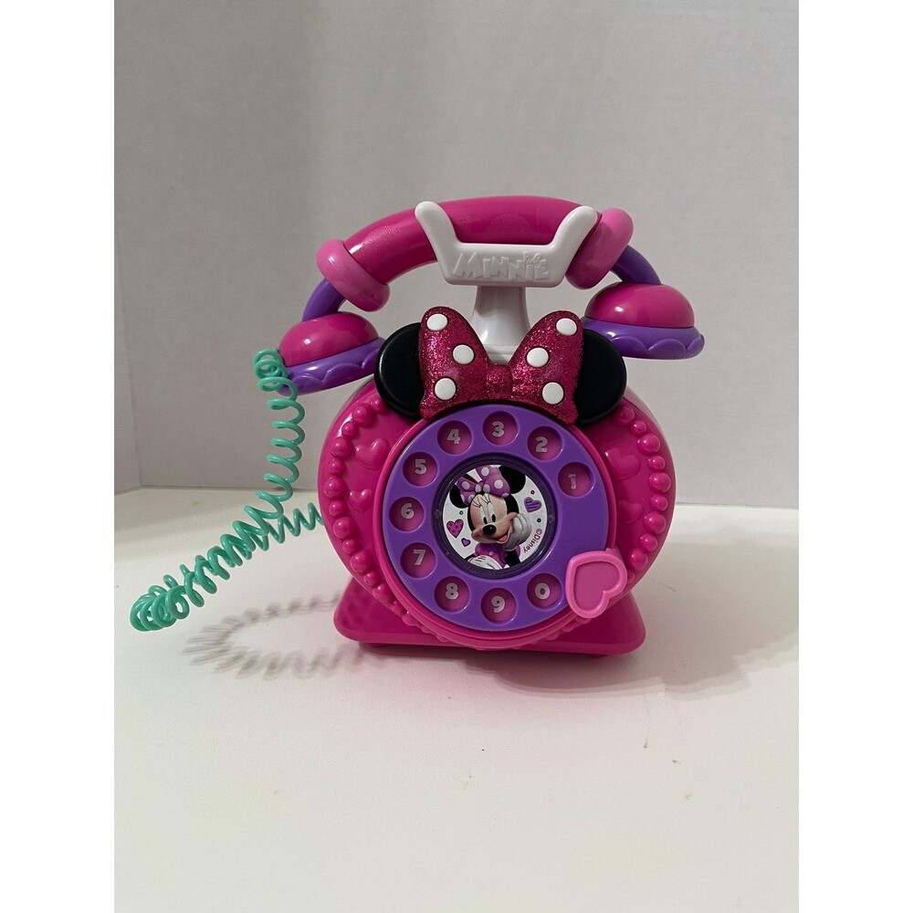 Disney Junior Minnie Mouse Ring Me Rotary Toy Phone Pink Purple Lights Sounds